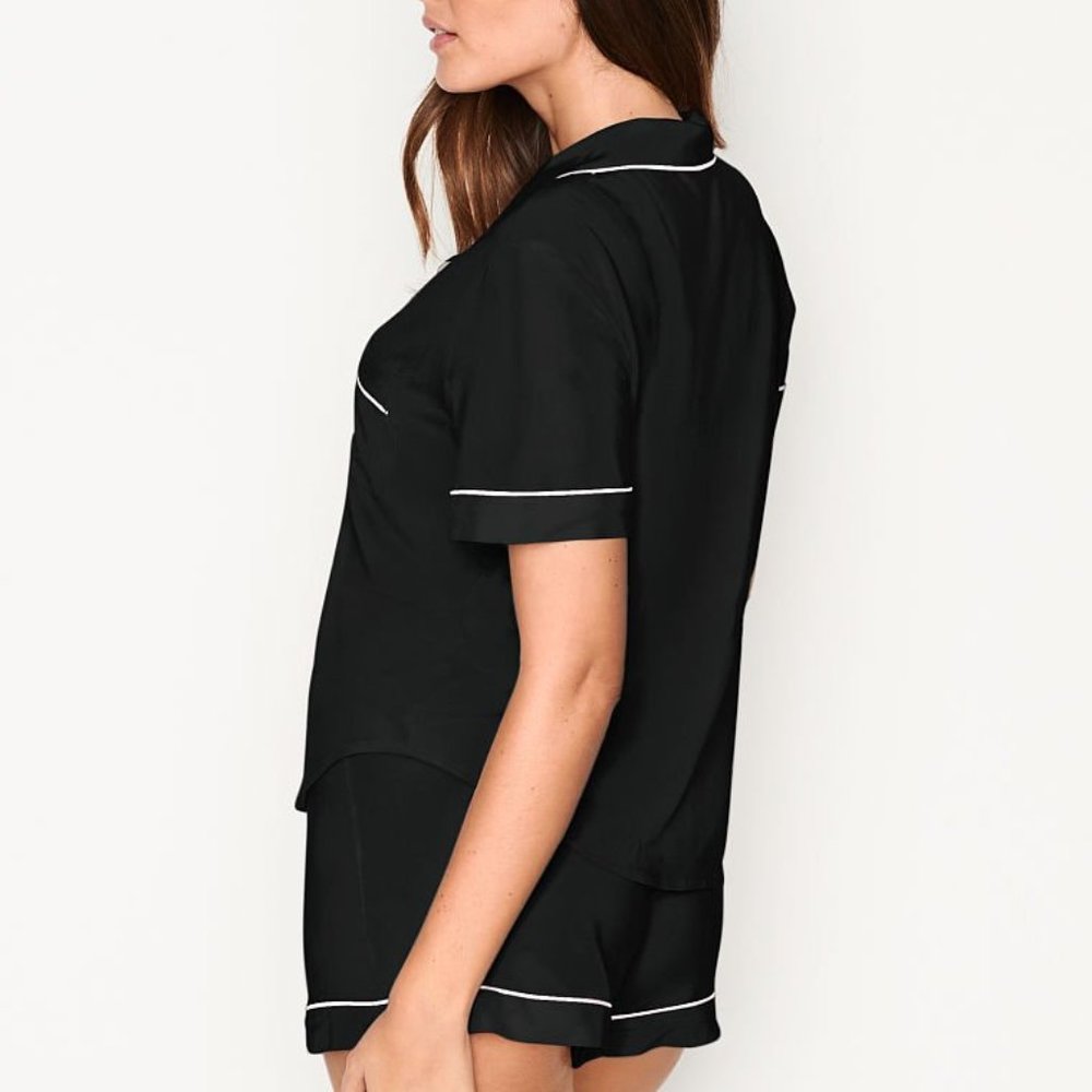 VS XXL Modal Short PJ Set Black with Piping Softest PJs Ever! NWT - Picture 5 of 13